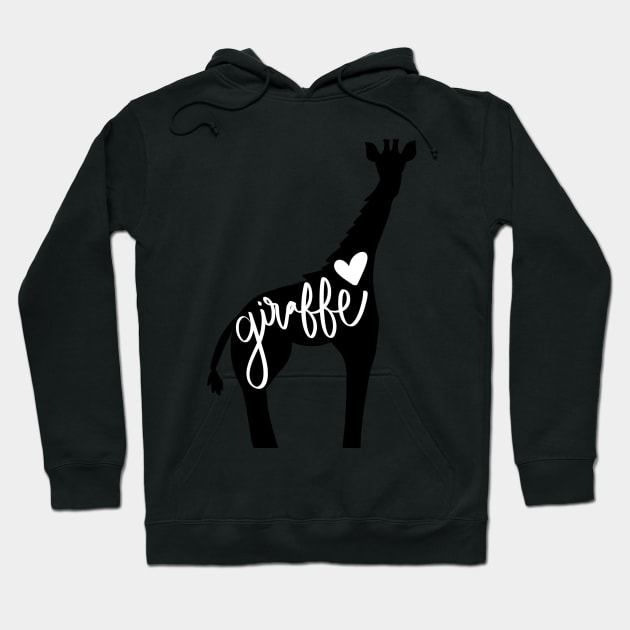 Giraffe Love - Silhouette Hoodie by eeliseart